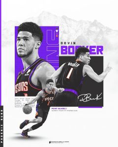 AG203 : 40x50cm Mounted Print : Devin Booker - Suns