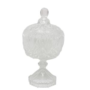 gcc004 : crystal ball foot stem glass jar **SOLDOUT UNTIL FURTHER NOTICE**