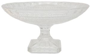 gcc011 : Beatrice crystal glass platter w/footed stem