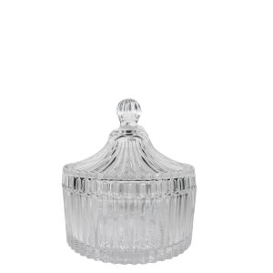gcc14m : Medium Verona round ribbed jar - Clear