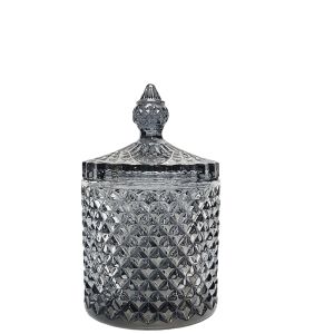 gcc16-gy : Regina Vintage jar - (laser color) Smoky Grey (NOT DISHWASHER SAFE) 