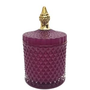 gcc16GL-RB - : Large Regina Gold Vintage jar - Red Burgundy (NOT DISHWASHER SAFE)
