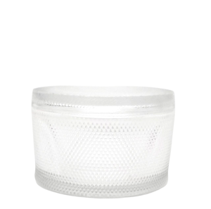 Medium Candice diamond micro-cut embossed trinket glass jar - Clear