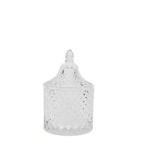 GCC1807-cL : Vikki mini jar w/diamond pattern - clear 