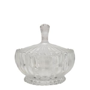 gcc30m : Sarah ribbed oval glass jar - Medium 