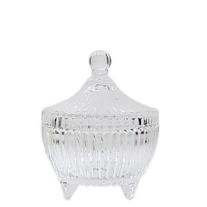 GCC32Bs-CL : Verona 3 legged round ribbed jar -mini