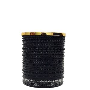 GCC33GS-BK : Marta bubble jar w/gold lid - Black 