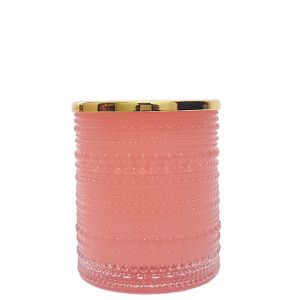 GCC33GS-CO : Marta bubble jar w/gold lid - Coral 
