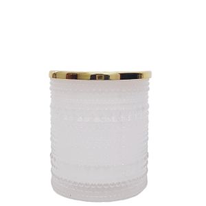 GCC33GS-WH : Marta bubble jar w/gold lid - WHITE