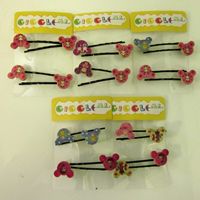 Teddy pattern mickey mouse head bobby pins set/4
