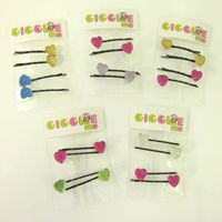daimante heart shape bobby pin set/4