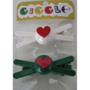 Giggle me set/2 hair slides - criss cross w/heart