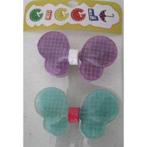 Giggle me set/2 hair slides - checkered butterfly