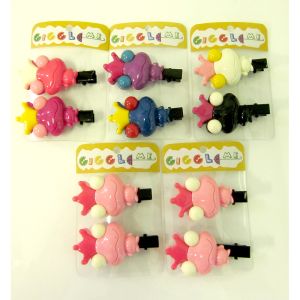 Giggle me set/2 hair slides - frog head