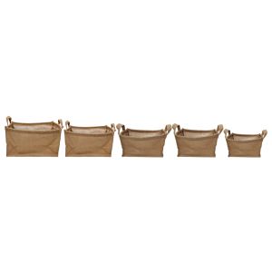 hsb20-5 : Hessian rectangle storage basket w/handles - set / 5