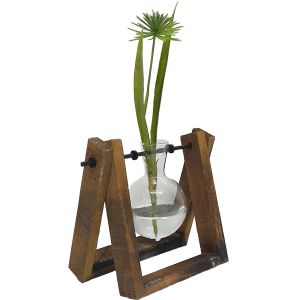 JK057-3 : Propagation station / Wooden holder single vase 