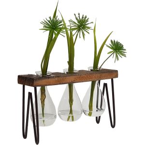 Haley propagation stand / wooden triple vase