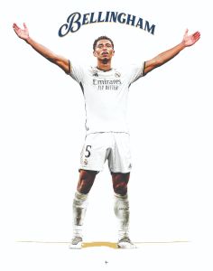 AG215 : 40x50cm Mounted Print : Bellingham Pose - White Madrid