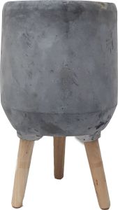 LS45-3WG : Soren cement wooden leg planters H45cm - stone grey  