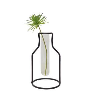 LW191-1 : Wine Bottle metal stand glass test tube vase - small 