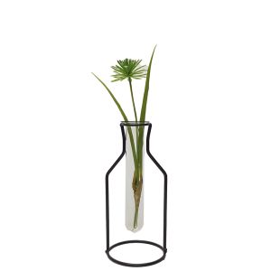 LW191-2 : Gin Bottle metal stand glass test tube vase - Small 