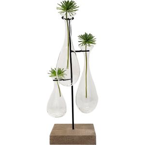 LW248-17 : Jason 3 teardrop propagation station / glass vase metal stand 