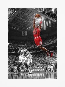 AG091 : 40x50cm Mounted Print - JORDAN TWO HAND DUNK