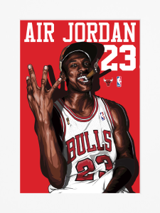 AG210 : 40x50cm Mounted Print : MJ - Celebration 3-peat