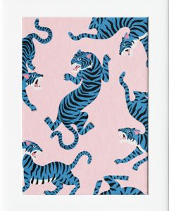 AG035 : 40x50cm Mounted Print - BLUE TIGER