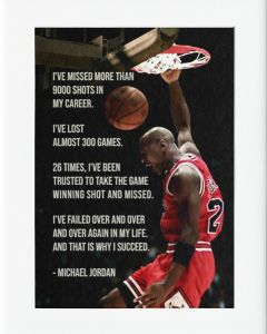 AG081 : 40x50cm Mounted Print - JORDAN MISSED SHOTS