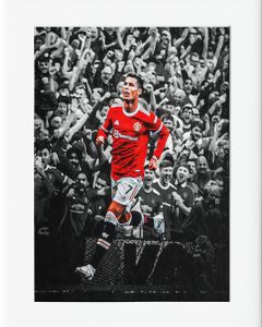 AG086 : 40x50cm Mounted Print - RONALDO MAN U 