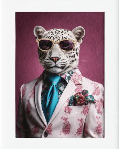 AG178 : 40x50cm Mounted Print - DRIP : SNOW LEOPARD