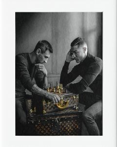 AG088 : 40x50cm Mounted Print - MESSI V RONALDO CHESS