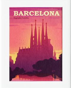AG157 : 40x50cm Mounted Print - BARCELONA