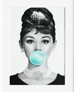 AG044 : 40x50cm Mounted Print - AUDREY BUBBLE B&W