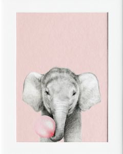 AG188 : 40x50cm Mounted Print - ELEPHANT BUBBLE