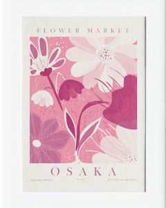 AG006 : 40x50cm Mounted Print - Flower Market - Osaka