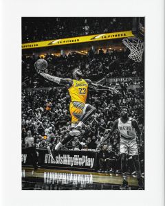 AG098 : 40x50cm Mounted Print - LEBRON DUNK HQ