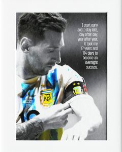 AG103 : 40x50cm Mounted Print - MESSI QUOTE