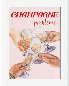AG071 : 40x50cm Mounted Print - CHAMPAGNE PROBLEMS 