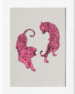 AG037 : 40x50cm Mounted Print - PINK TIGER
