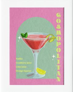AG063 : 40x50cm Mounted Print - COSMOPOLITAN PINK