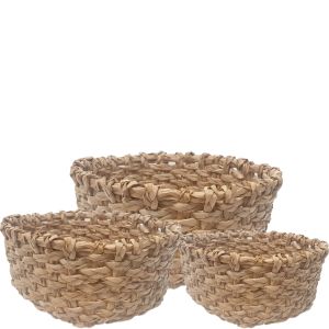 SG-LY003 : Set/3 Sven Oval Storage baskets - natural (hyacinth)
