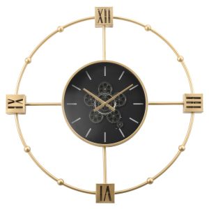 TQ-E02 : D98cm Round Tiffany Industrial Exposed Gear Movement Wall Clock - Gold **SOLDOUT / DISCONTINED**