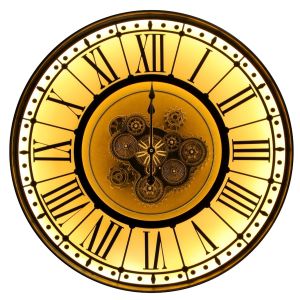 LED Remote D80cm Round Berkshire Industrial moving cogs wall clock - White Mirrored **AVAILABLE MID OCTOBER 2025**