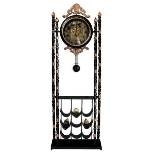 Bordeaux Pendulum moving cogs grandfather clock- Black Wash