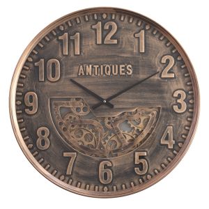 TQ-Y690 : D60cm Round Antique Numeral Exposed Gear Movement Wall Clock - Bronze  **SOLDOUT / DISCONTINUED**