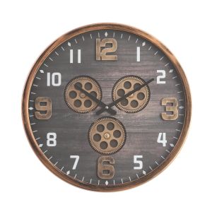TQ-Y701 : D46cm Round Jacob Industrial Exposed Gear Movement Wall Clock - copper / black wash **SOLDOUT / DISCONTINUED**