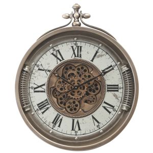 TQ-Y782 : D66cm Round Saint Etienne Exposed Moving Gear Wall Clock - Grey **SOLDOUT UNTIL FURTHER NOTICE**