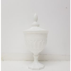 gcc083S-WH : Buckingham crystal glass jar - Small : Gloss White **AVAILABLE AUGUST 2022**